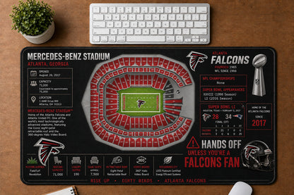 All Football Stadium Schematic Desk Mat Mouse Pad Plus Size - 5to9vibe