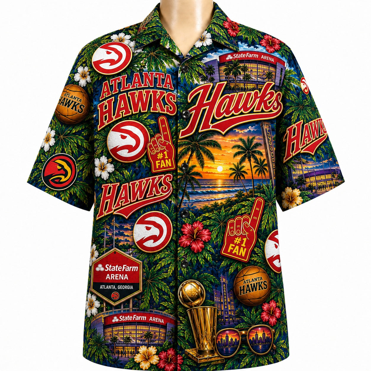 All Basketball Teams Tropical Sunset Paradise Pattern Vibe Summer Party Button-Up Unisex Hawaiian Shirt For Men and Women