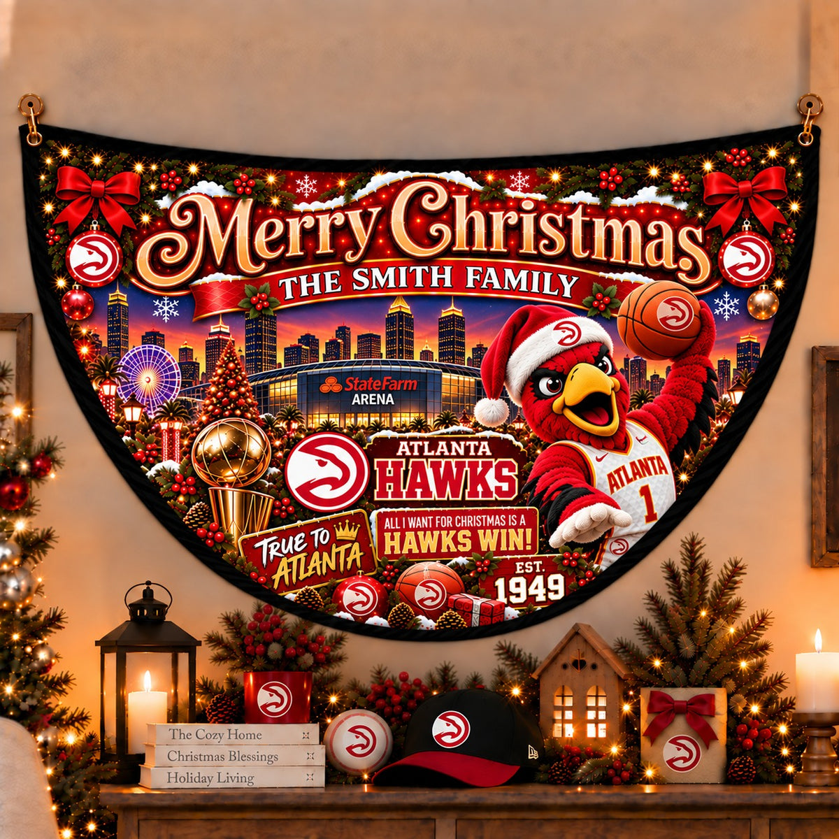 All Basketball Teams Personalized Christmas Night Bunting Flag - 5to9vibe