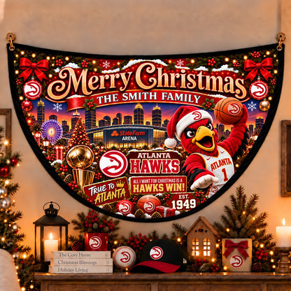 All Basketball Teams Personalized Christmas Night Bunting Flag - 5to9vibe