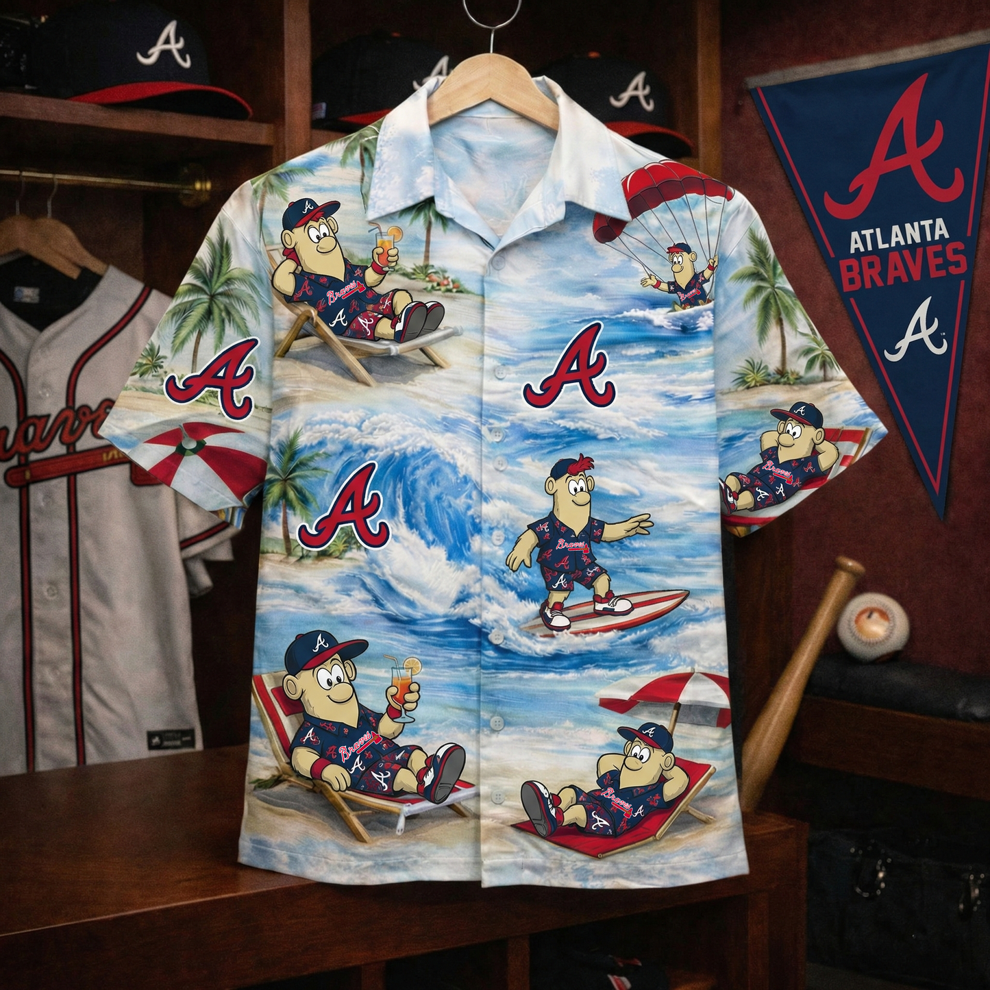 CC Baseball Mascot Beach Viber Button-Up Unisex Hawaiian Shirt For Men & Women