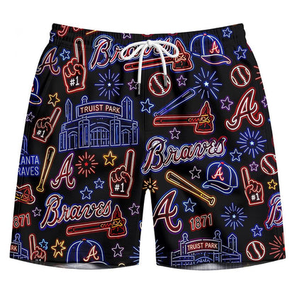 All Baseball Teams Neon Pattern Vibe Summer Party Button-Up Unisex Hawaiian Shirt For Men and Women