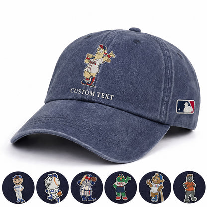 Mascots Baseball Cap All Teams Embroidered Logo Premium Wash Cap