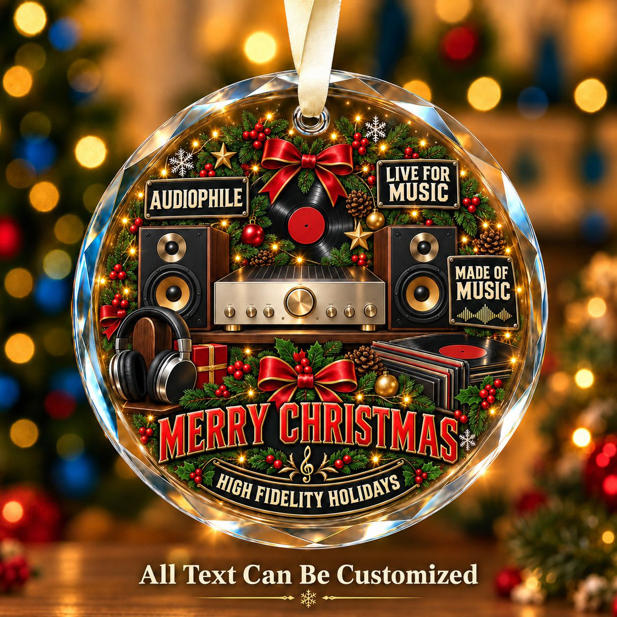 Audiophile Personalized Glass Ornament | 5To9Vibe