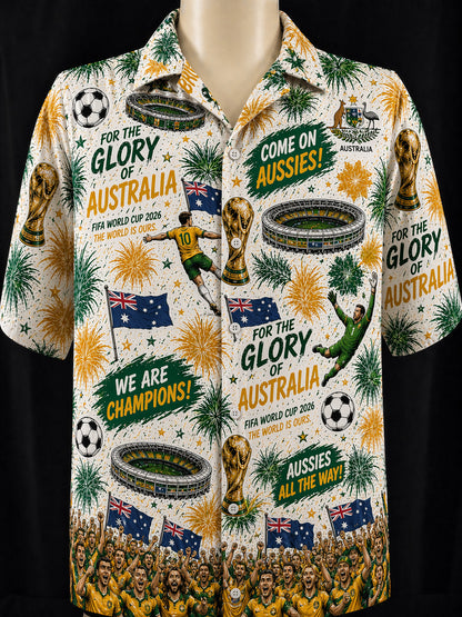 All Teams World Cup Champion Football Soccer Unisex Button-Up Hawaiian Shirt For Men & Women