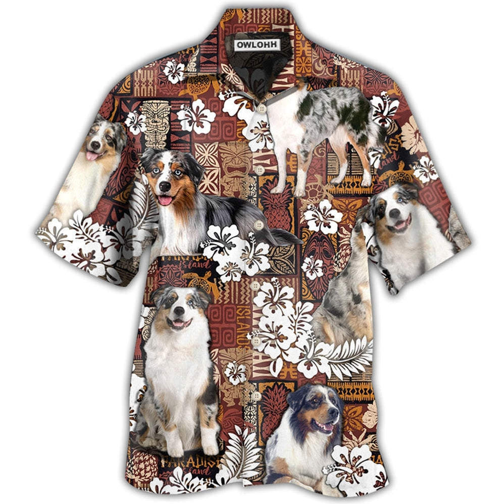 Hawaiian Shirt / Adults / S Australian Shepherd Dog Vintage Lover Tropical Style - Hawaiian Shirt 