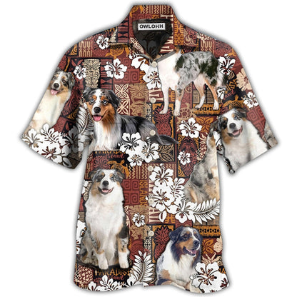 Hawaiian Shirt / Adults / S Australian Shepherd Dog Vintage Lover Tropical Style - Hawaiian Shirt 