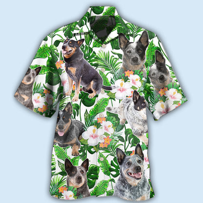 Australian Cattle Dog Green Tropical Lover Style - Hawaiian Shirt 