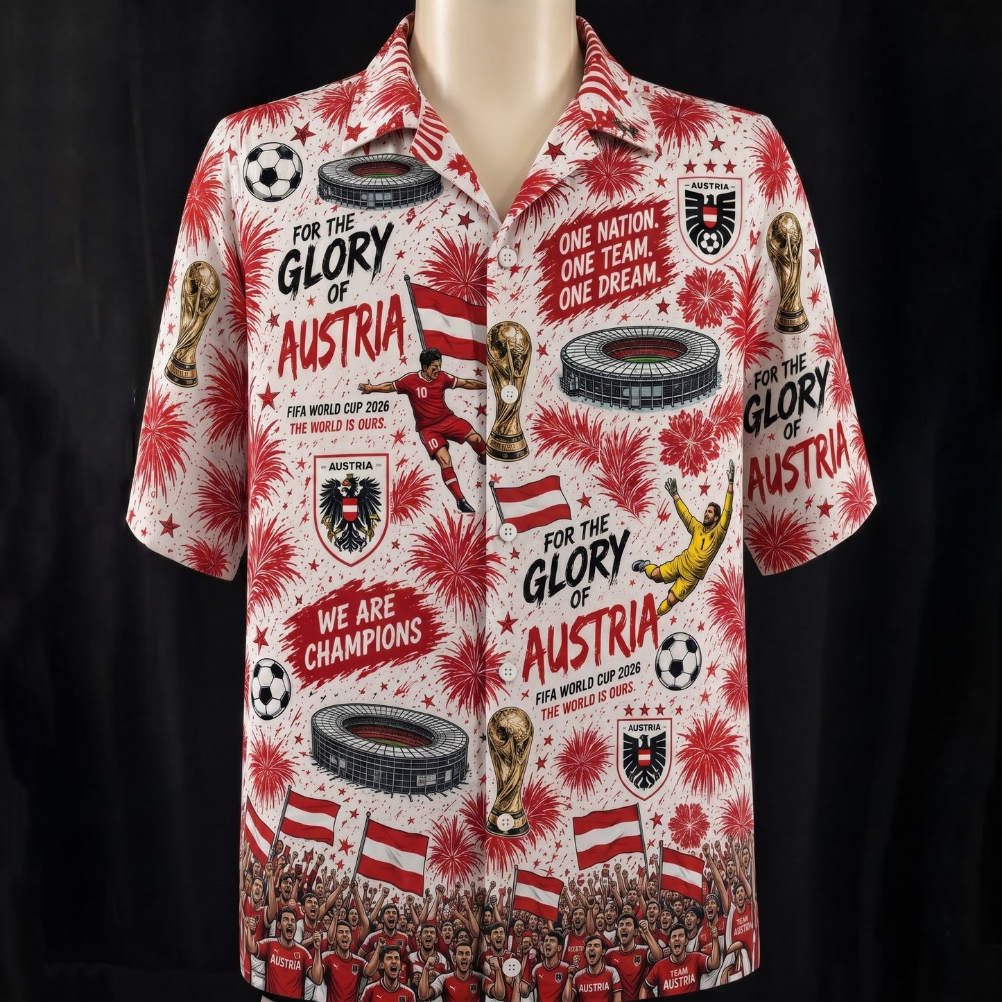 All Teams World Cup 2026 Champion USA Football Soccer Unisex Button-Up Hawaiian Shirt For Men & Women