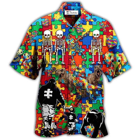 Hawaiian Shirt / Adults / S Autism Awareness It's OK To Be Different Dad And Son - Hawaiian Shirt 