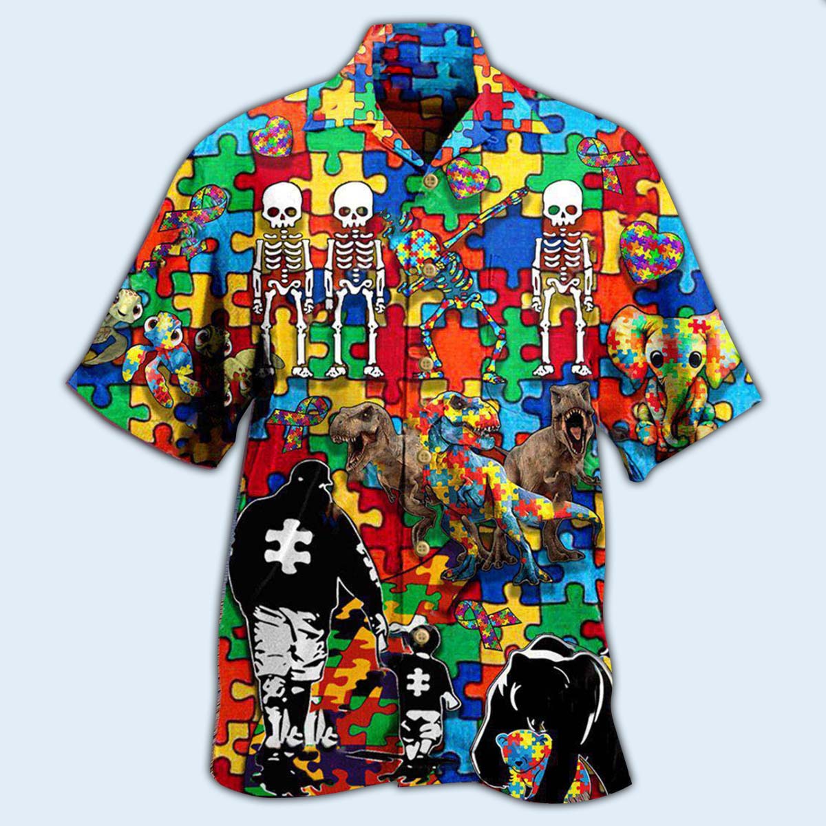 Autism Awareness It's OK To Be Different Dad And Son - Hawaiian Shirt 