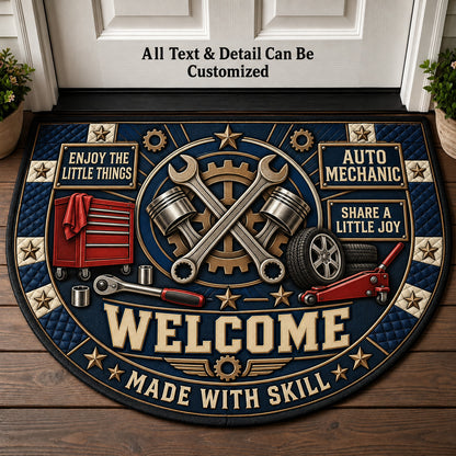 Auto Mechanic Personalized Half Round Mat | 5To9Vibe