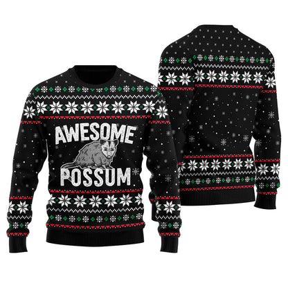 Awesome Possum Ugly Christmas Sweater For Adult