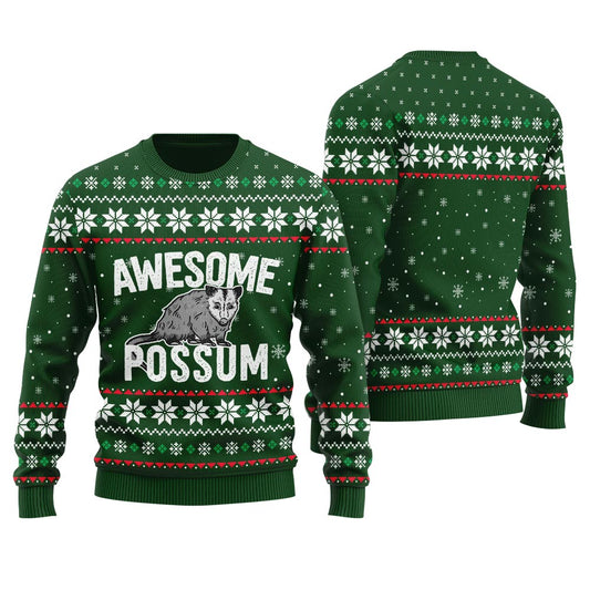 Awesome Possum Ugly Christmas Sweater For Adult