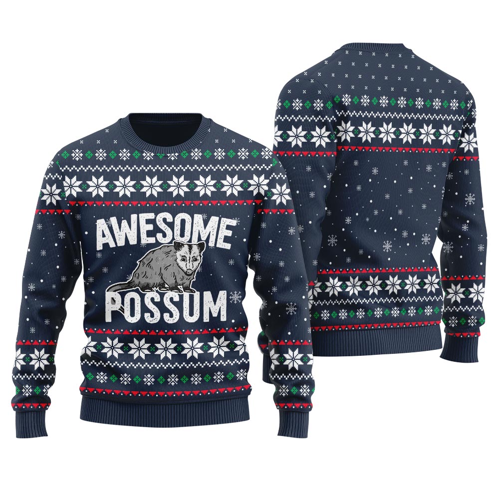 Possum Men's Ugly Christmas Sweater