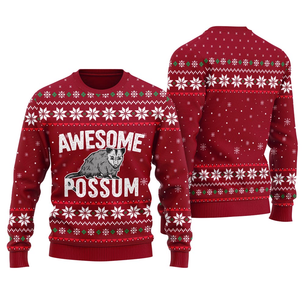 Opossum Animal Lover Xmas Gift Women's Ugly Sweater