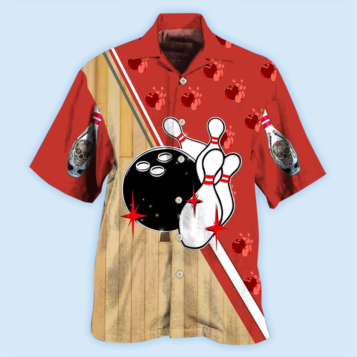 Bowling Awesome Ball Skull - Hawaiian Shirt 