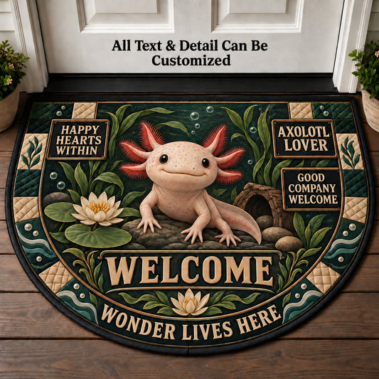 Axolotl Lover Personalized Half Round Mat | 5To9Vibe