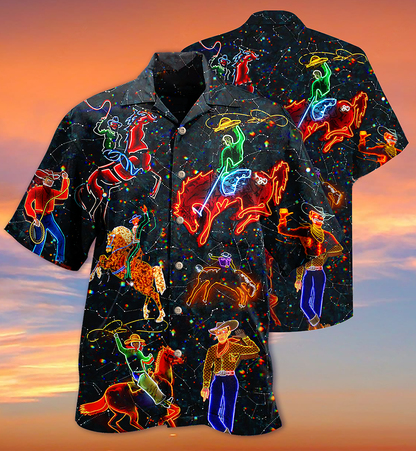 Cowboy Neon Love Life Love Cool - Hawaiian Shirt 