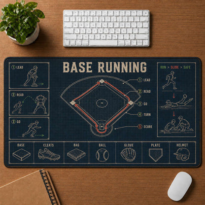 Base Running Blueprint Desk Mat | 5To9Vibe