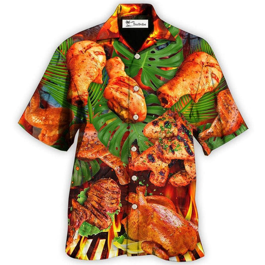 Hawaiian Shirt / Adults / S BBQ Food Lover Chicken Style - Hawaiian Shirt 