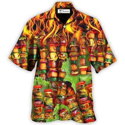 Hawaiian Shirt / Adults / S BBQ Fire So So Hot Fire - Hawaiian Shirt 