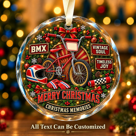 BMX Personalized Glass Ornament | 5To9Vibe