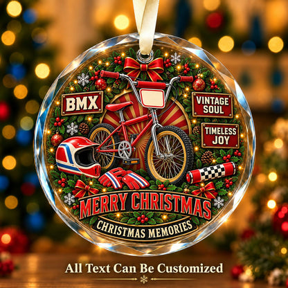 BMX Personalized Glass Ornament | 5To9Vibe