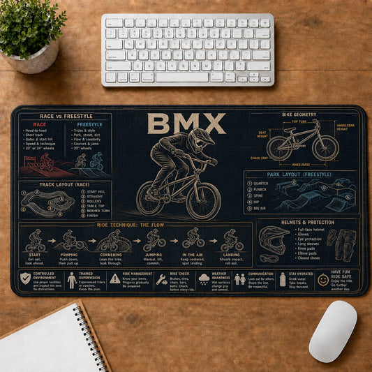 BMX Sports Visual Guide Desk Mat | 5To9Vibe
