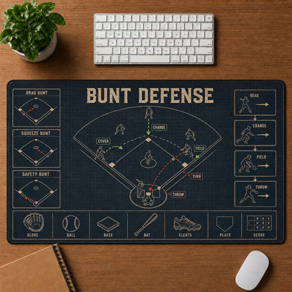 Bunt Defense Blueprint Desk Mat | 5To9Vibe