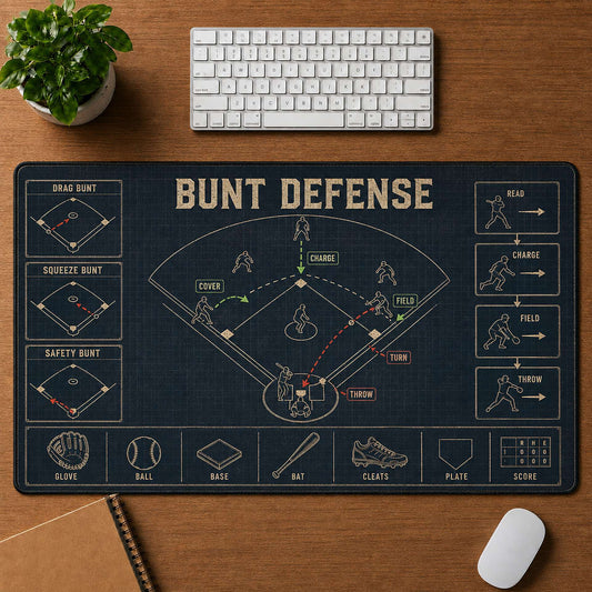Bunt Defense Blueprint Desk Mat | 5To9Vibe