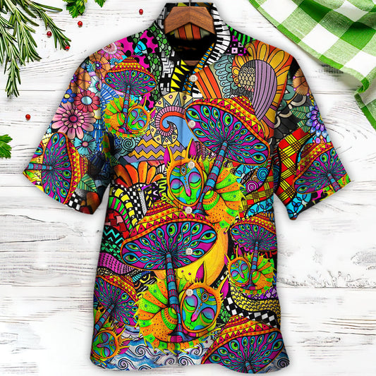 Hippie Peace Life Color Floral Style - Hawaiian Shirt 