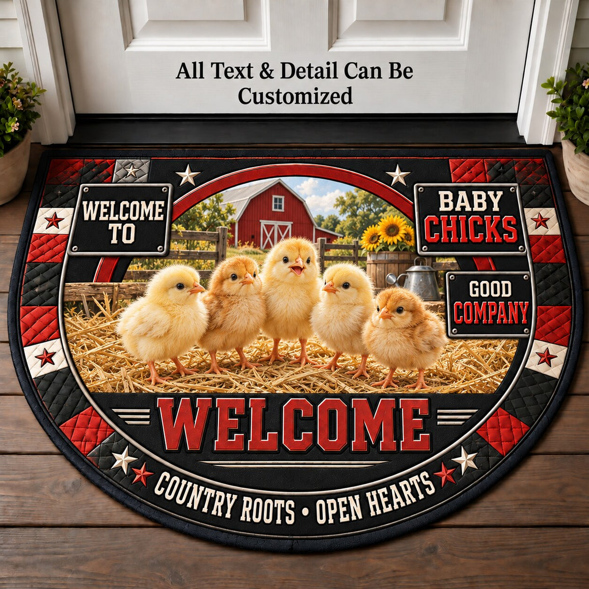 Baby Chicks Personalized Half Round Mat | 5To9Vibe
