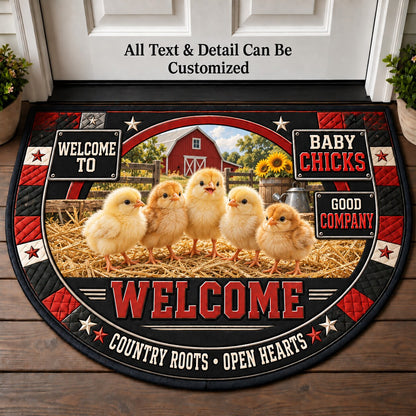 Baby Chicks Personalized Half Round Mat | 5To9Vibe