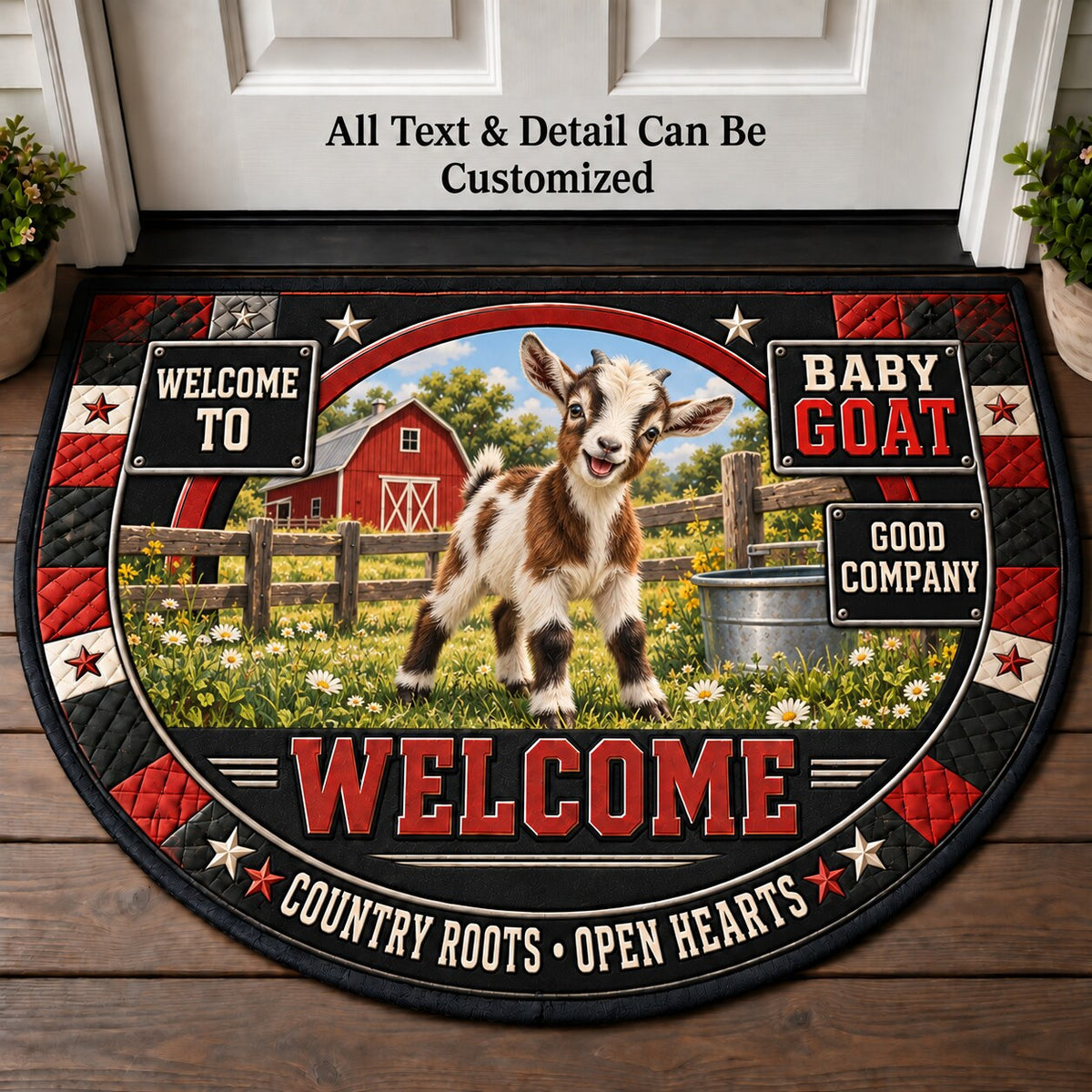 Baby Goat Personalized Half Round Mat | 5To9Vibe