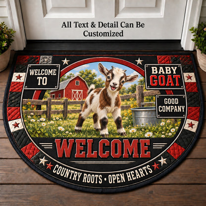 Baby Goat Personalized Half Round Mat | 5To9Vibe
