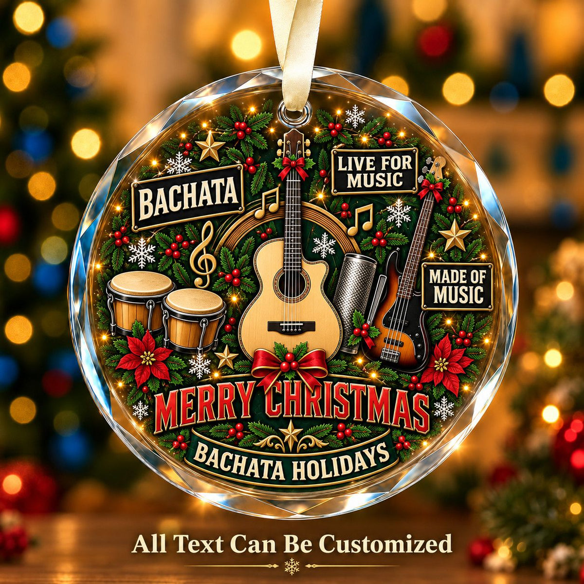 Bachata Personalized Glass Ornament | 5To9Vibe