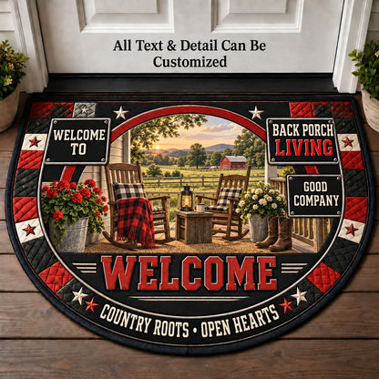 Back Porch Living Personalized Half Round Mat | 5To9Vibe