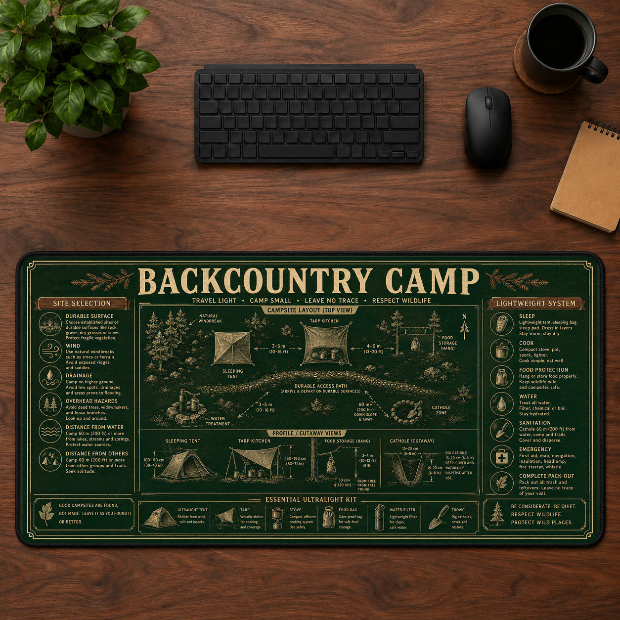 Backcountry Camp Desk Mat Mouse Pad | 5To9Vibe