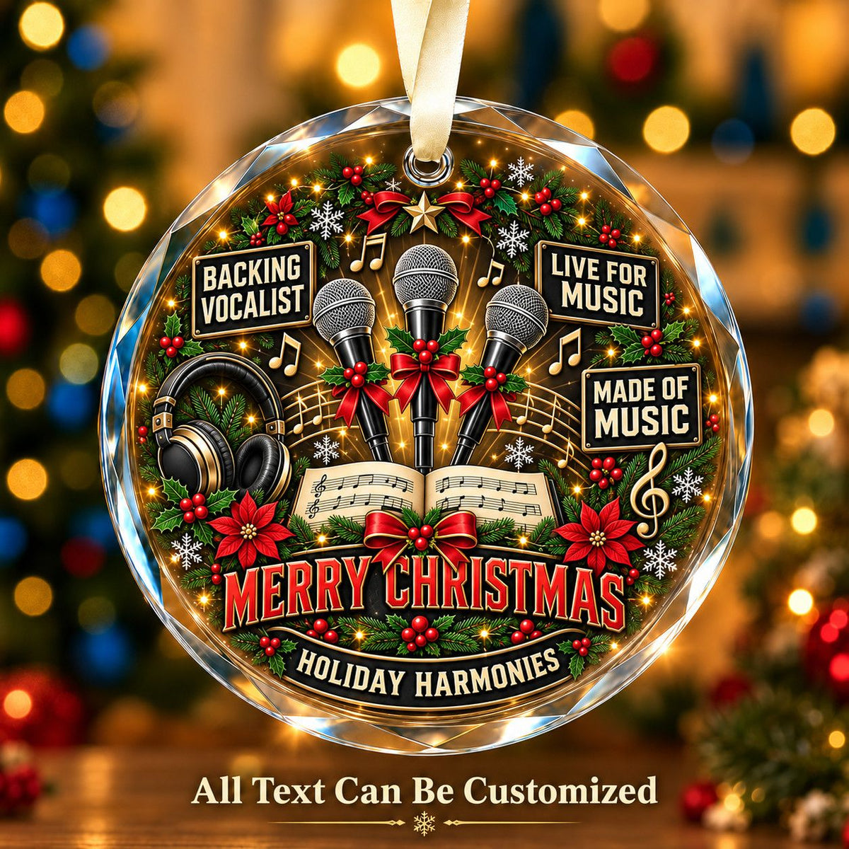 Backing Vocalist Personalized Glass Ornament | 5To9Vibe