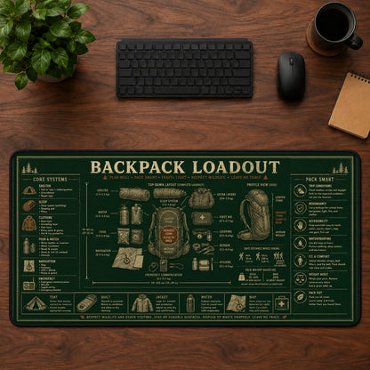 Backpack Loadout Desk Mat Mouse Pad | 5To9Vibe