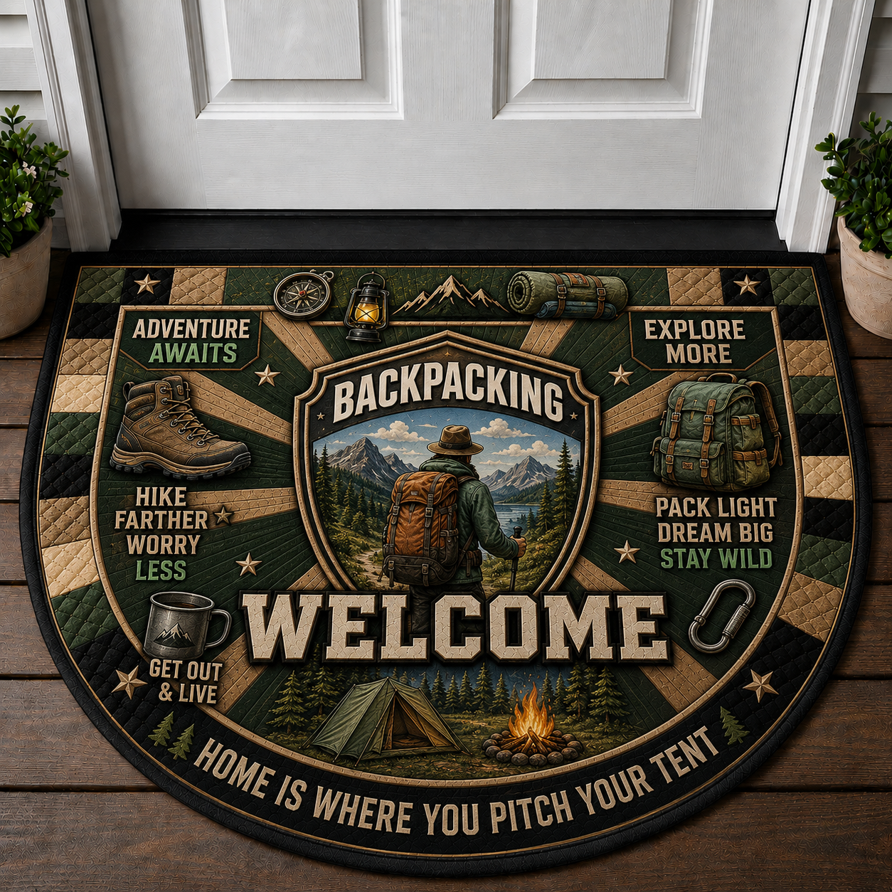 Mountain Calling Welcome Mat - Hiking & Forest Adventure Doormat - 5to9vibe