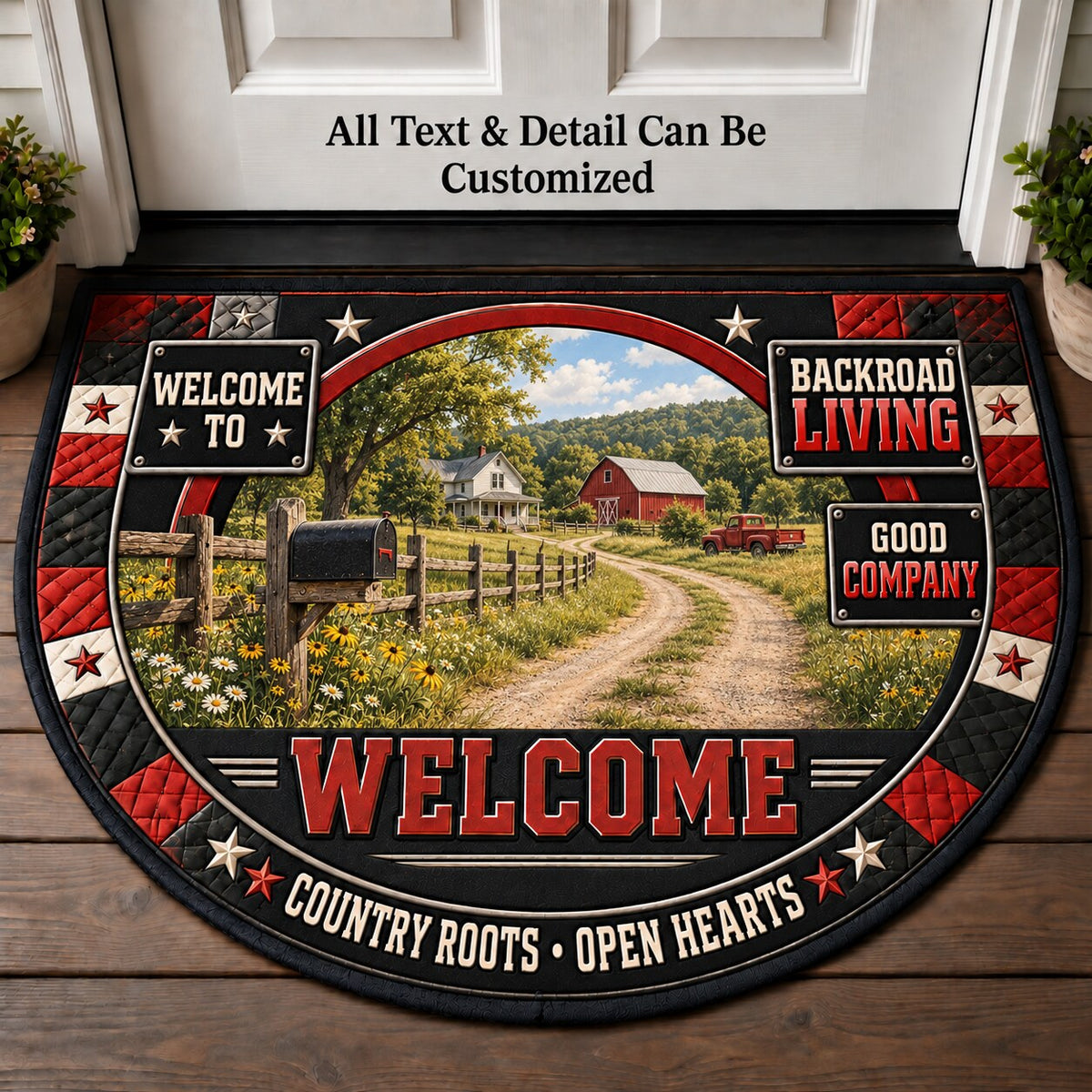 Backroad Living Personalized Half Round Mat | 5To9Vibe
