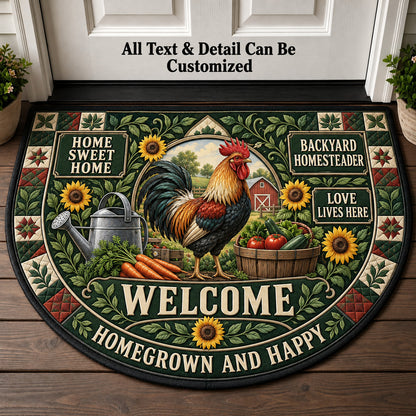 Backyard Homesteader Personalized Half Round Mat | 5To9Vibe
