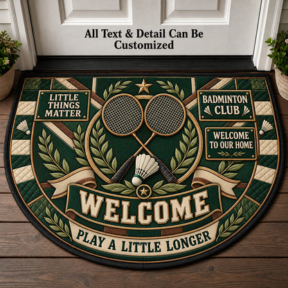 Badminton Club Personalized Half Round Mat | 5To9Vibe