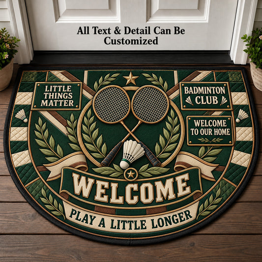 Badminton Club Personalized Half Round Mat | 5To9Vibe