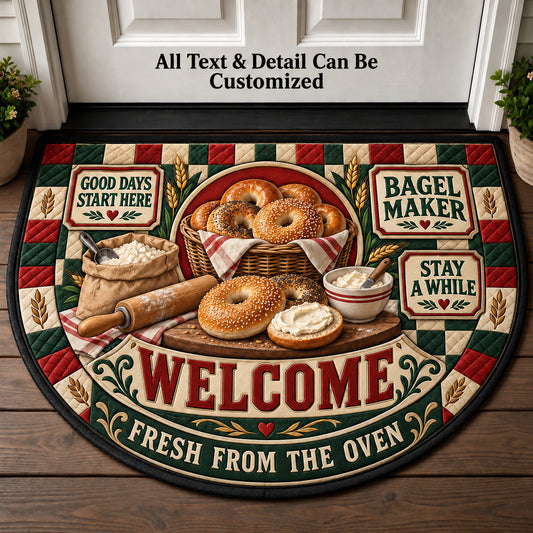 Bagel Maker Personalized Half Round Mat | 5To9Vibe