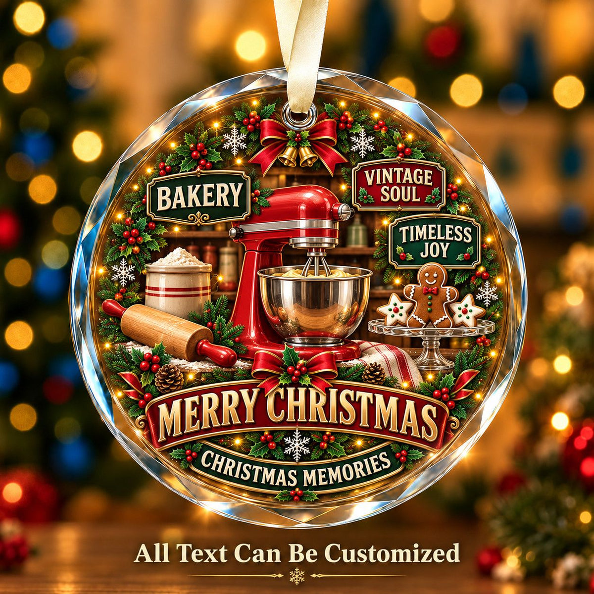 Bakery Personalized Glass Ornament | 5To9Vibe