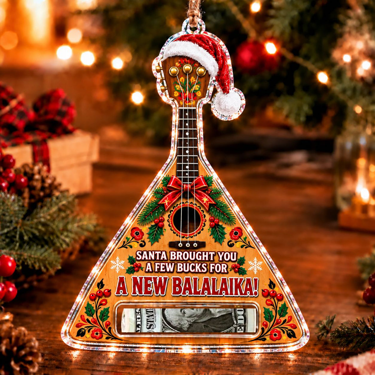 Balalaika Christmas money holder ornament