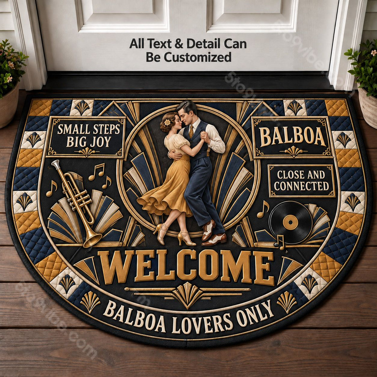 Balboa Personalized Half Round Mat | 5To9Vibe
